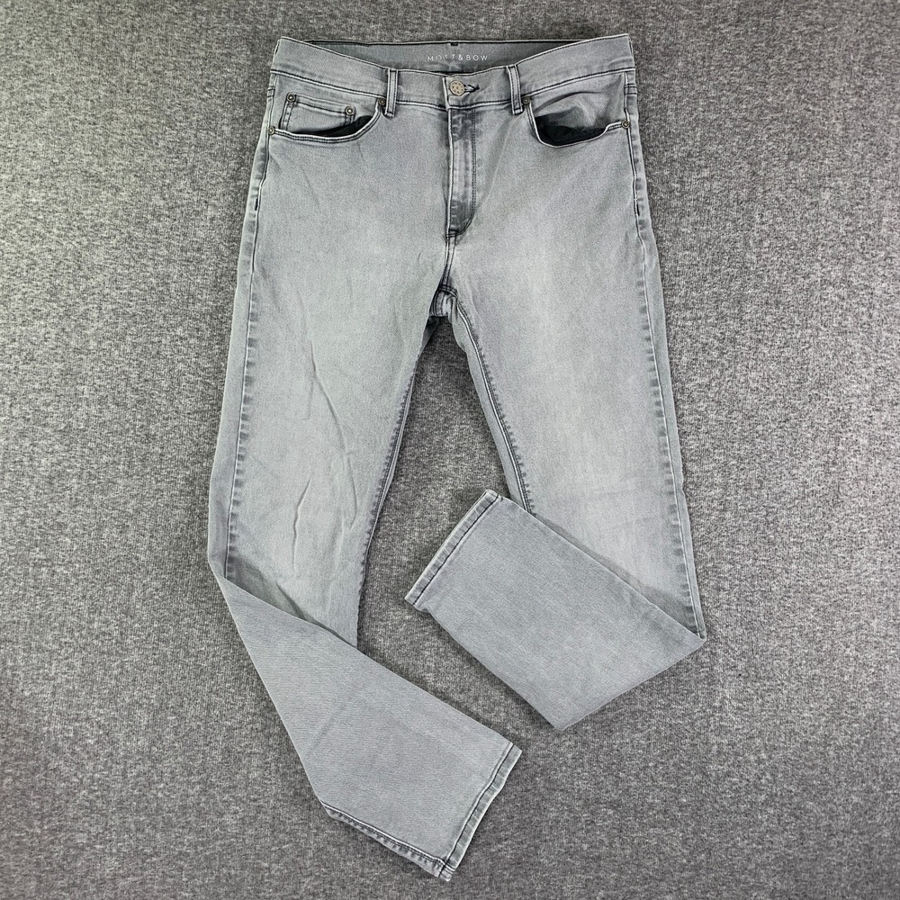 Men's Slim Straight Light Gray Jeans